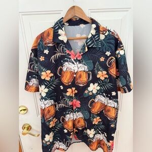 hawaiian Vacation Shirt - Men 3XL - Floral Beer